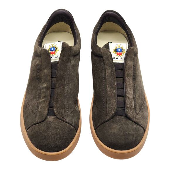 Bally Crest Romy Suede Slip On Men’s Sneakers Dark Brown - NWB $400 - Picture 4 of 7